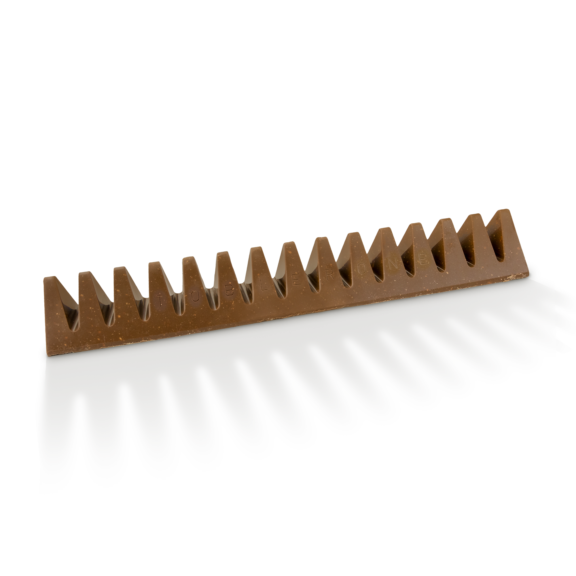 En personaliserad Toblerone är betydligt godare. Tryckt med texten "TOBLERONE" i guld på den trekantiga chokladkakan.