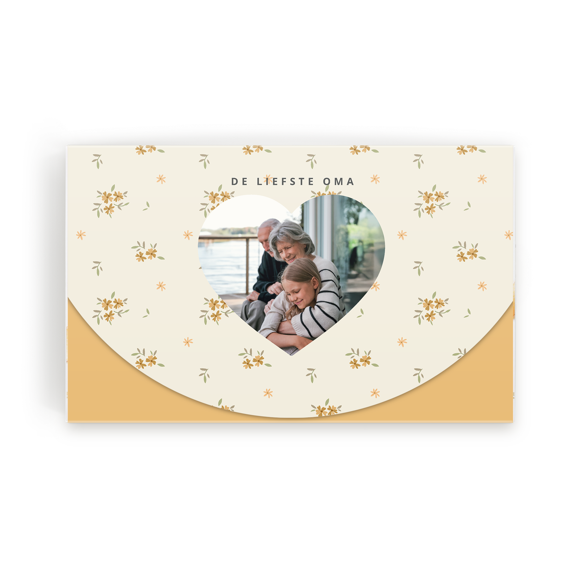 Gepersonaliseerde chocoladedoos met foto en tekst De Liefste Oma, om van een chocolademoment een blijvende herinnering te maken.