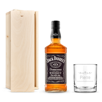 Zestaw podarunkowy Whisky - Jack Daniels - z grawerowanym szkłem