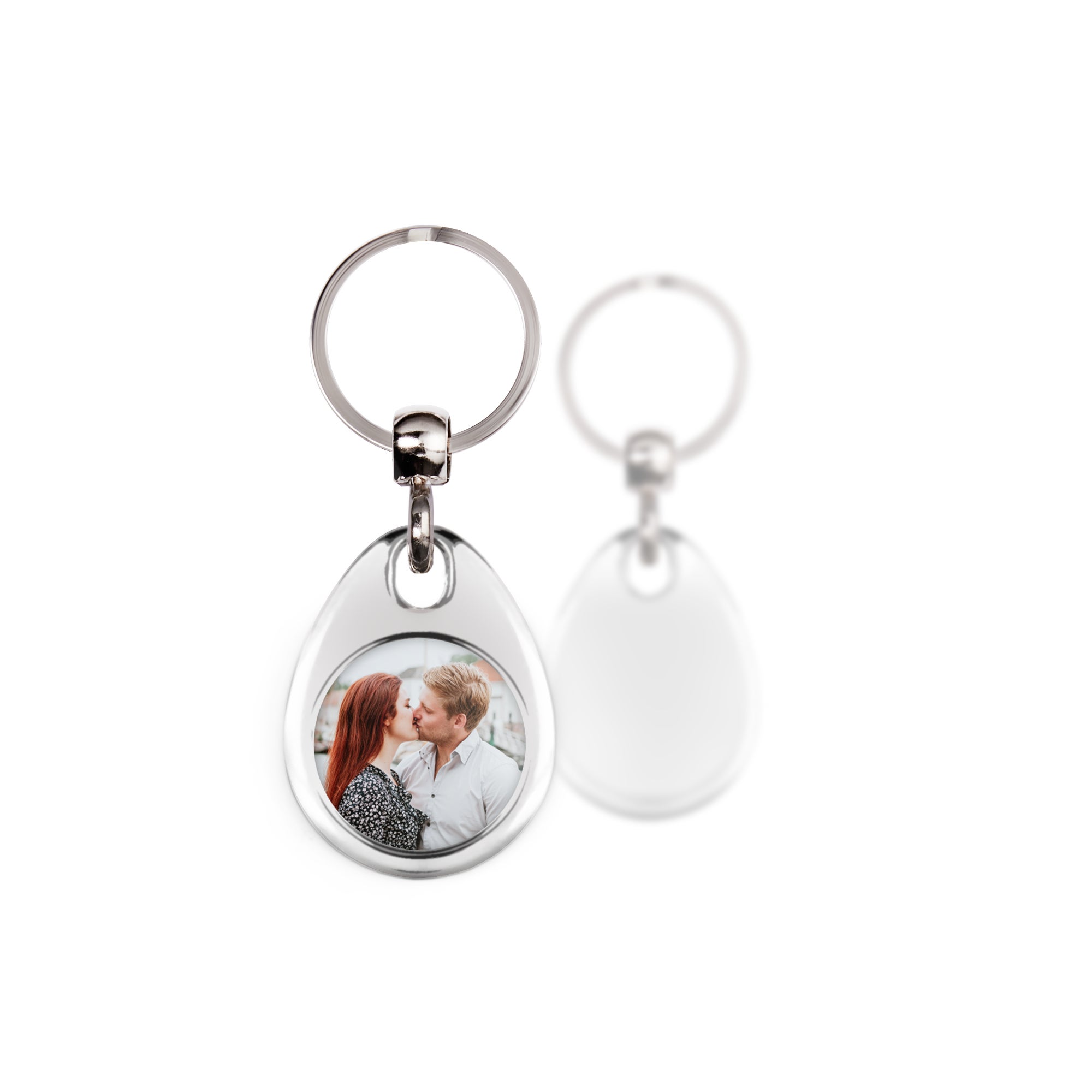 Personalised key ring - Round - Stainless steel