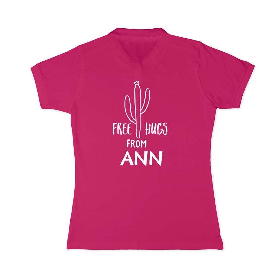 Personalised polo t-shirt - Women - Pink - XXL