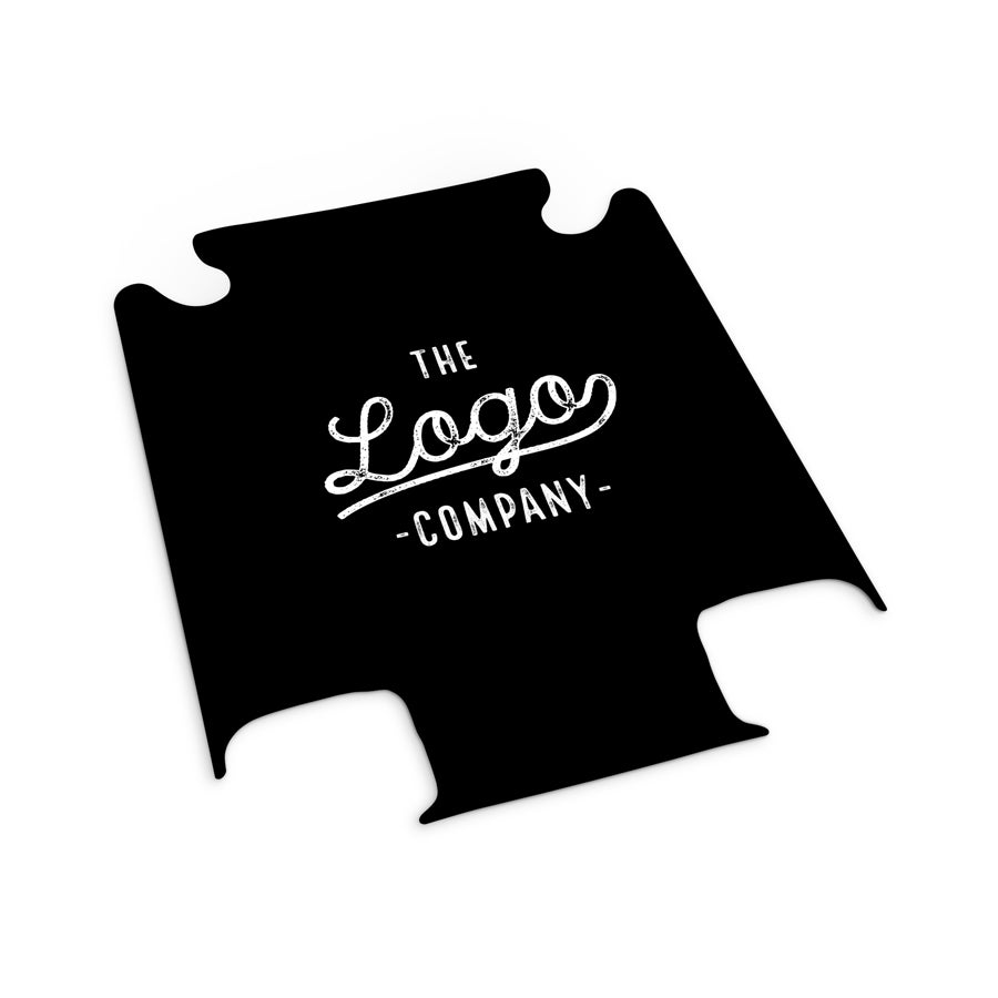 Valise cabine personnalisée Visuel interchangeable pour valise noir avec texte the logo company imprimé