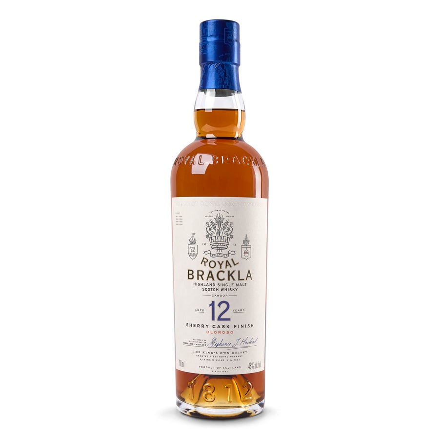 Royal Brackla 12-årig whisky - Graverad ask