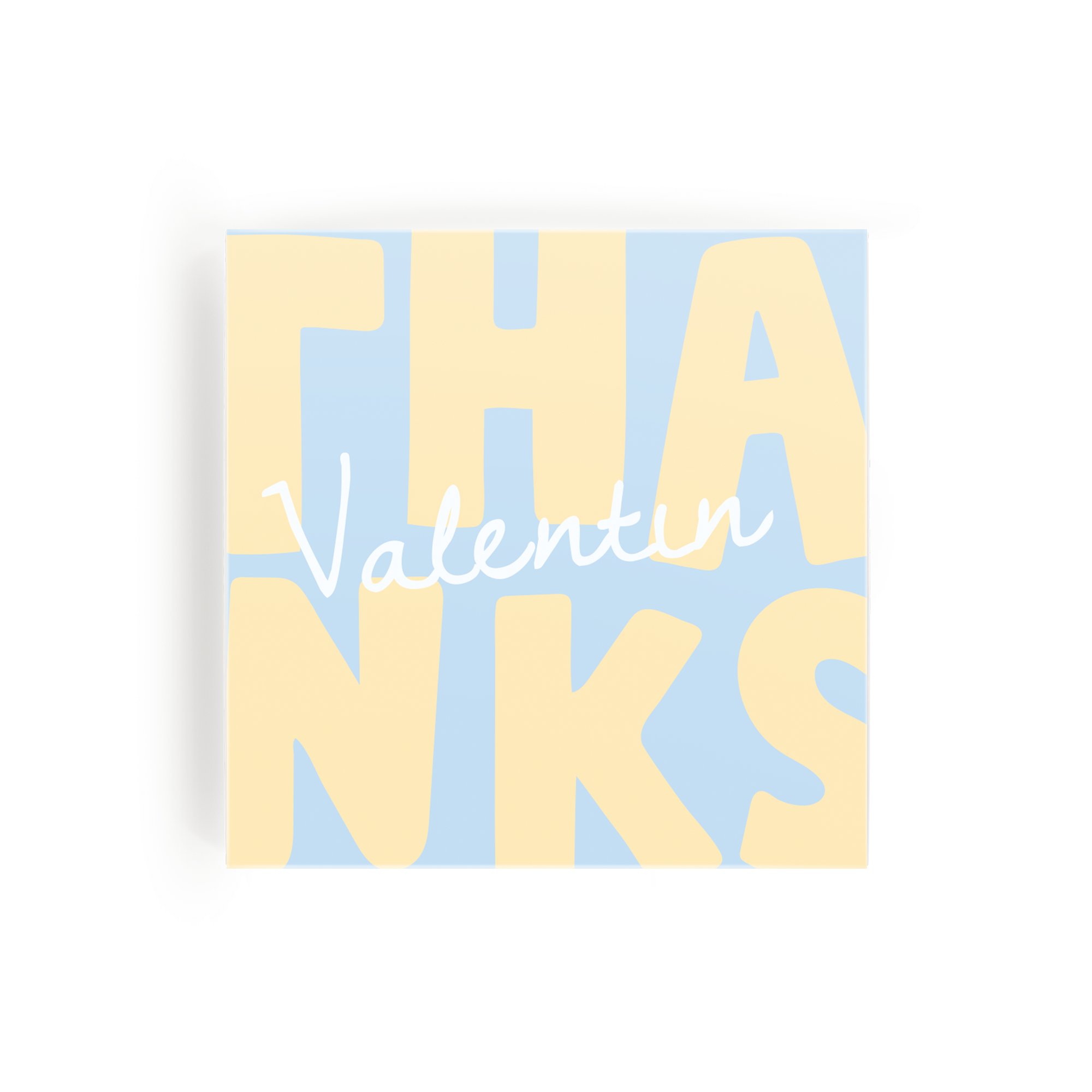 Chocolat Ritter Sport personnalisé - Noisette entière avec un emballage bleu clair imprimé du mot 