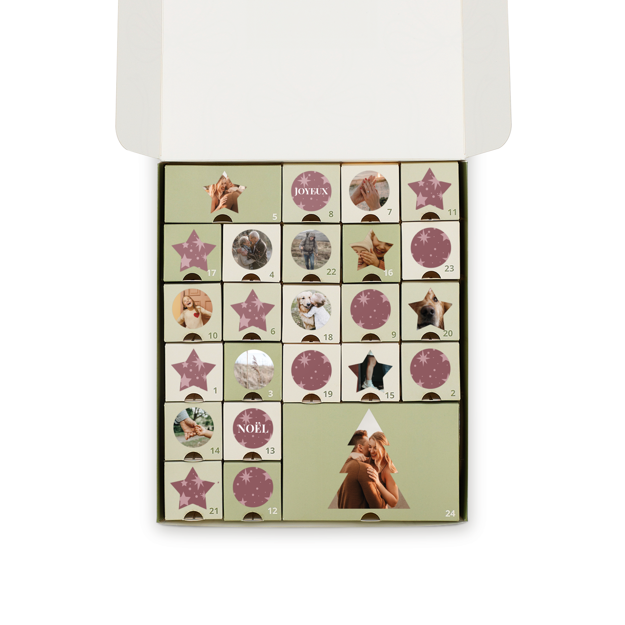 Calendrier de l'Avent personnalisé à faire soi-même - S - 19 x 22 x 4,1 cm