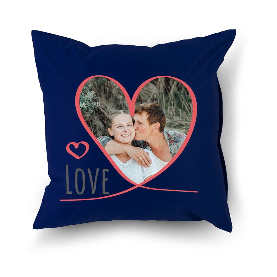 Coussin personnalisé - Bleu - 40x40 cm - Thème Amour