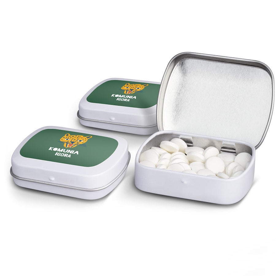 Personalizowane puszki na słodycze - Miętówki - zestaw 100 szt