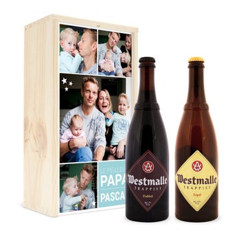 Product photo for Set de dos cervezas en caja personalizada - Westmalle - Dubbel & Tripel