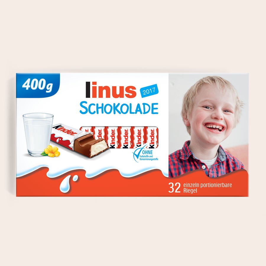Mega kinder Schokolade mit Foto und Namen Mega kinder Schokolade mit Foto und Namen