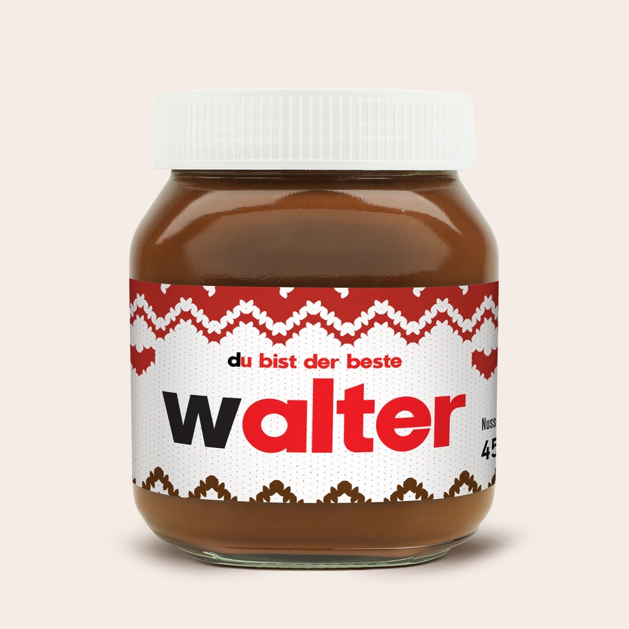 Personalisiertes nutella®-Glas Personalisiertes nutella® Glas bedruckt mit "du bist der beste walter" als Überraschung für deine Liebsten