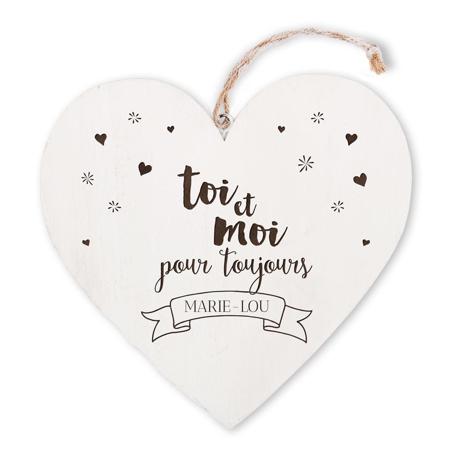 Cœur en bois avec prénom