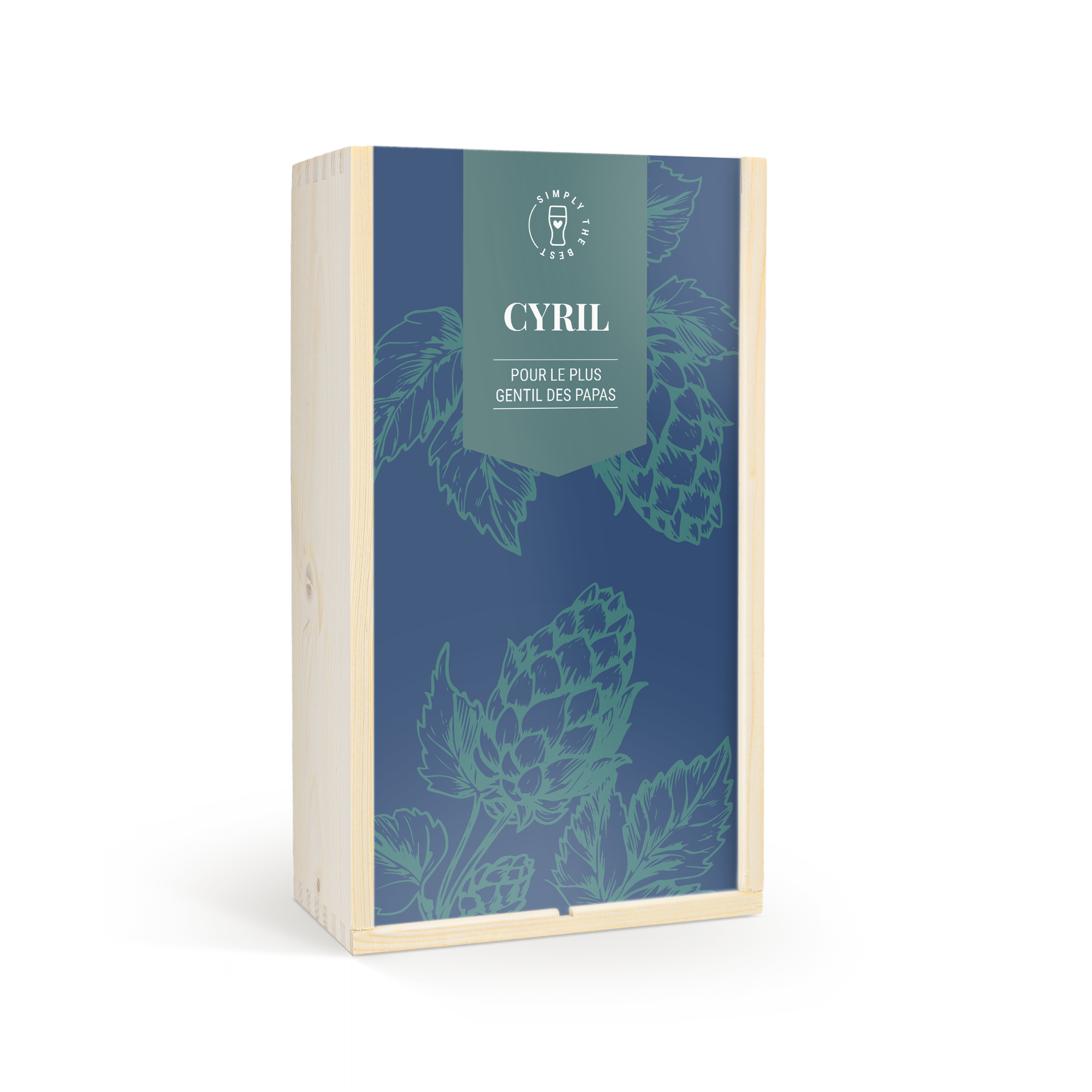 Coffret bière Westmalle personnalisé pour la Fête des Pères, avec le prénom Cyril et le message Pour le plus gentil des papas imprimés