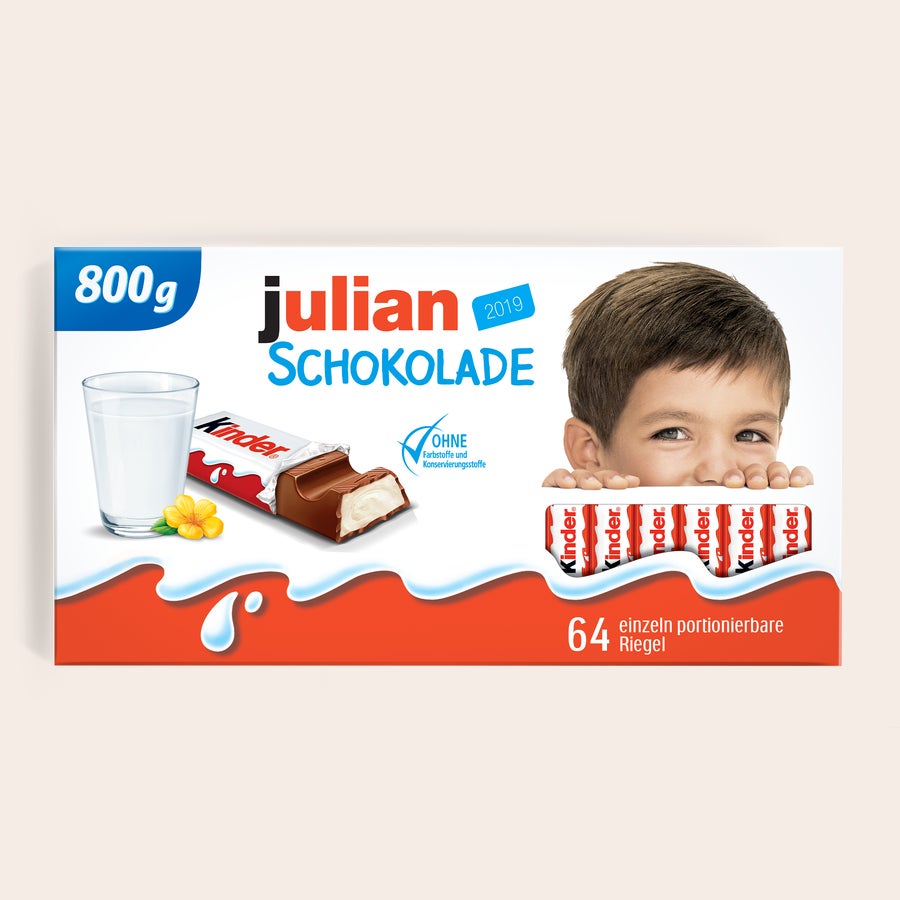 Mega kinder Schokolade mit Foto und Namen Mega kinder Schokolade mit Foto und Namen