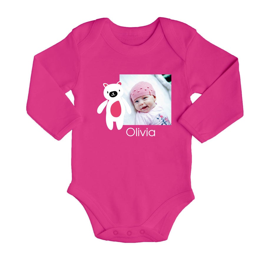 Vauvan body - pitkähihainen - fuksia - 62/68