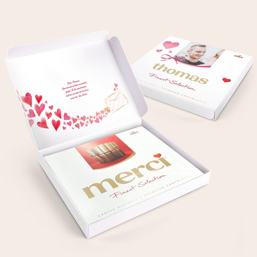 Chocolat Merci avec carte personnalisée - 250 grammes Chocolat Merci avec carte personnalisée - 250 grammes