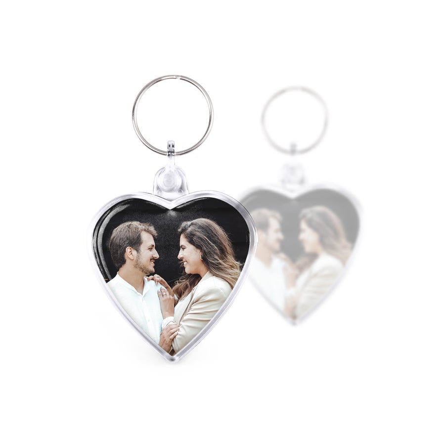 Personalised photo key ring Heart shaped Double sided YourSurprise