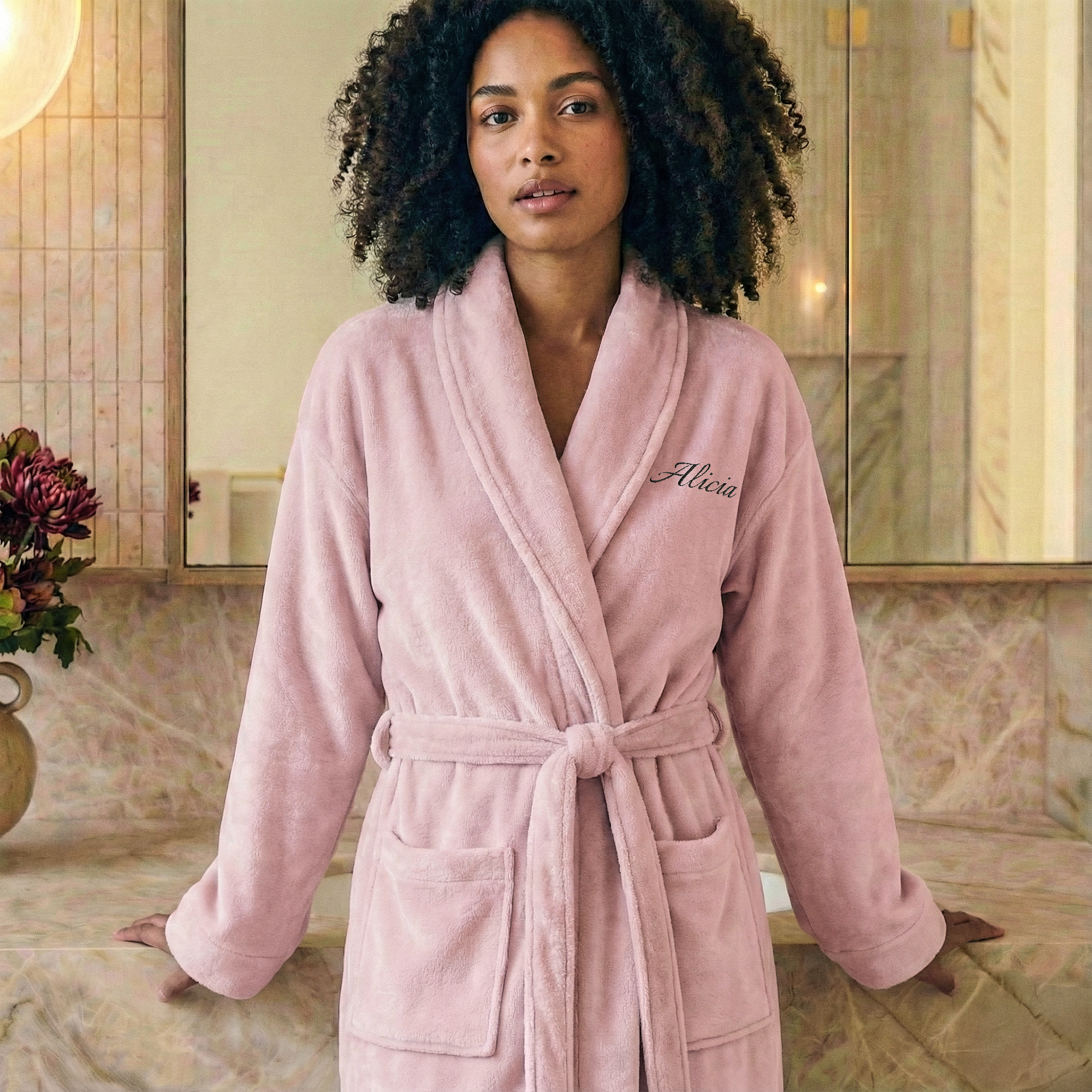 Personalisierter Damen-Frottee-Bademantel