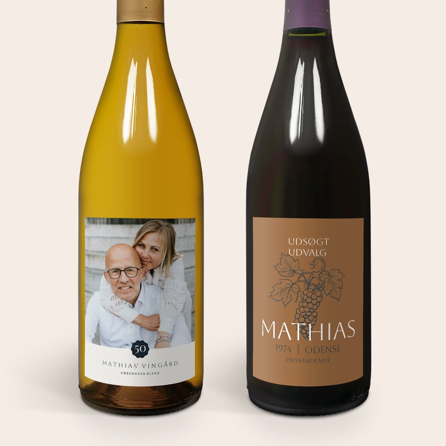Vin gavesæt med personlig etikette og trækasse - Salentein Pinot Noir & Chardonnay Vin gavesæt med personlig etikette og trækasse - Salentein Pinot Noir & Chardonnay
