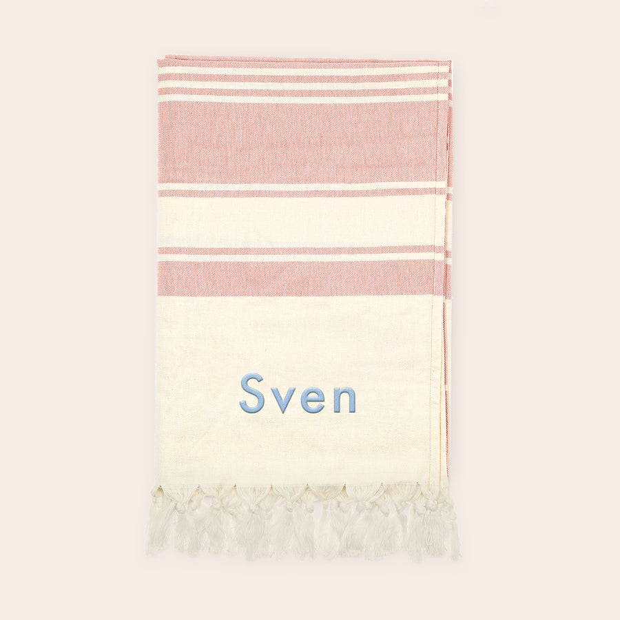 Hammamhandduk med namn Hammamhandduk med namn