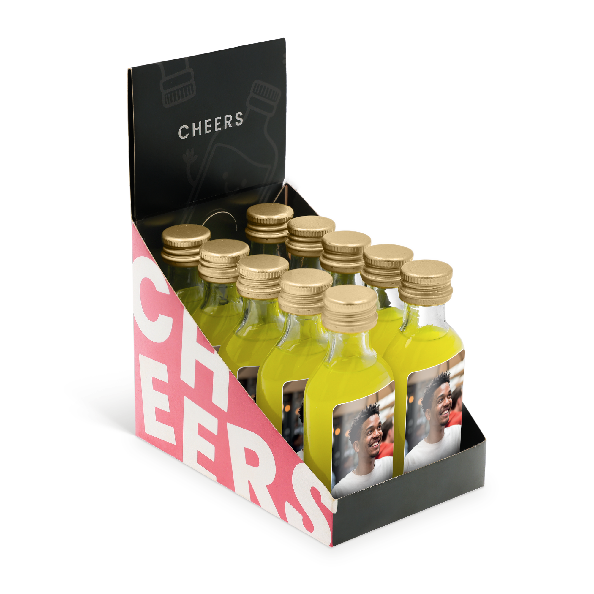 Personalised mini alcohol bottles