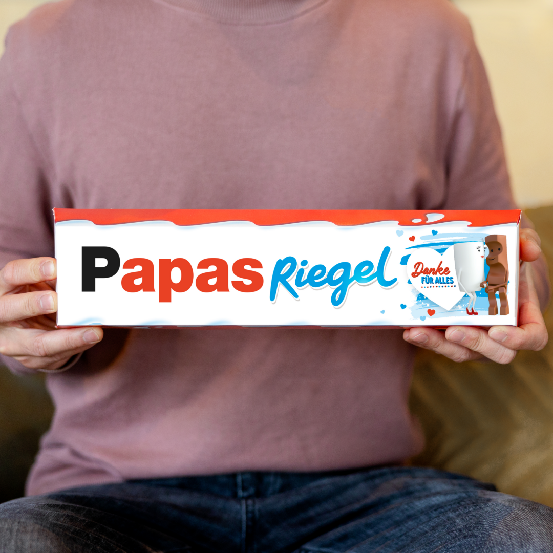 XXL Kinder Riegel Personalisiert für Papa mit Dankesbotschaft und gedrucktem Design