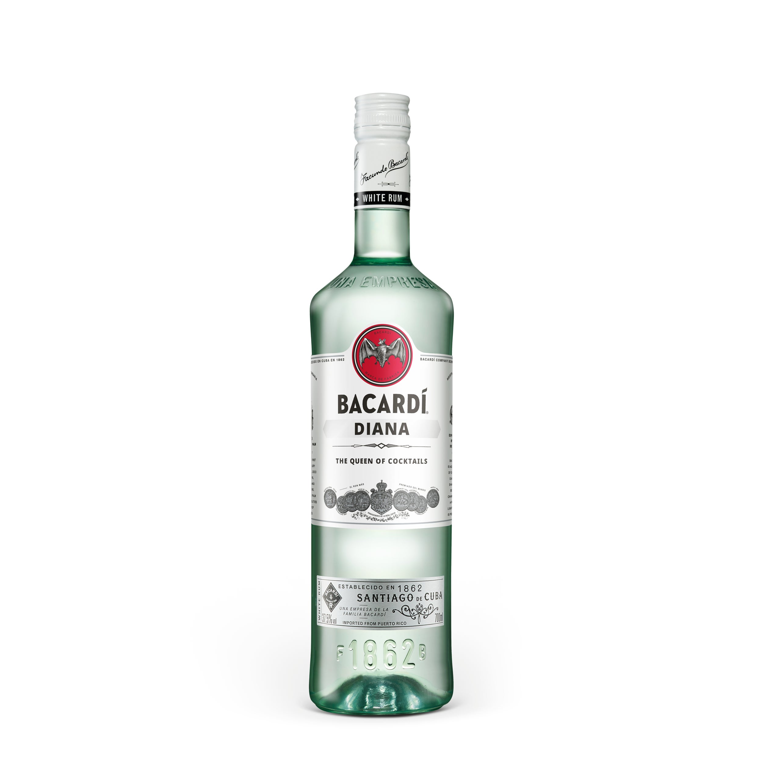 Personalised rum gift - Bacardi - White - 700 ml - Printed label