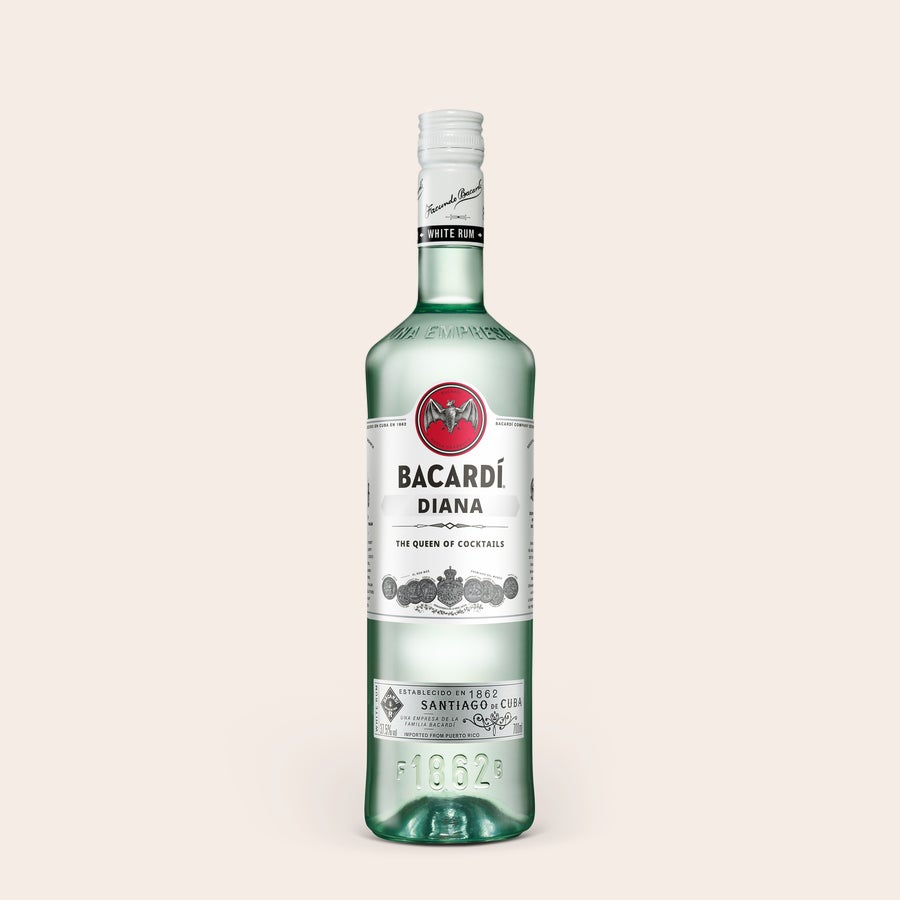 Rum Bacardi Personalizzato bottiglia di Bacardi Carta Blanca con etichetta personalizzata stampata con il nome Diana