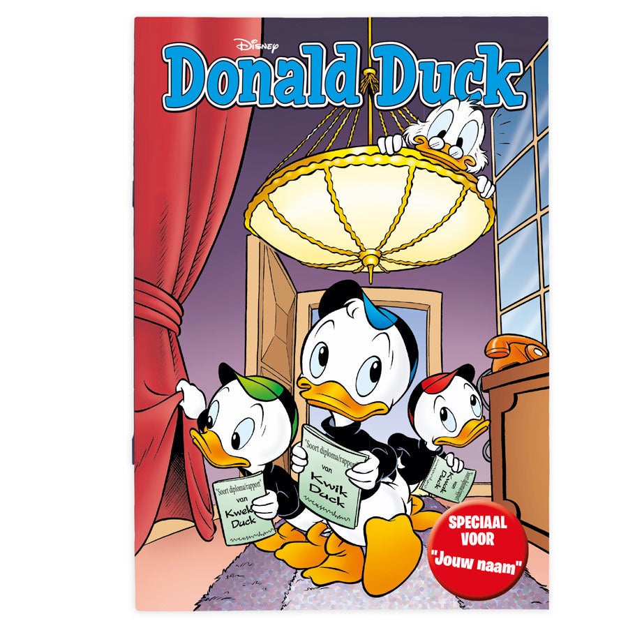 Donald Duck - Rapport - Diploma - Tijdschrift met naam en foto