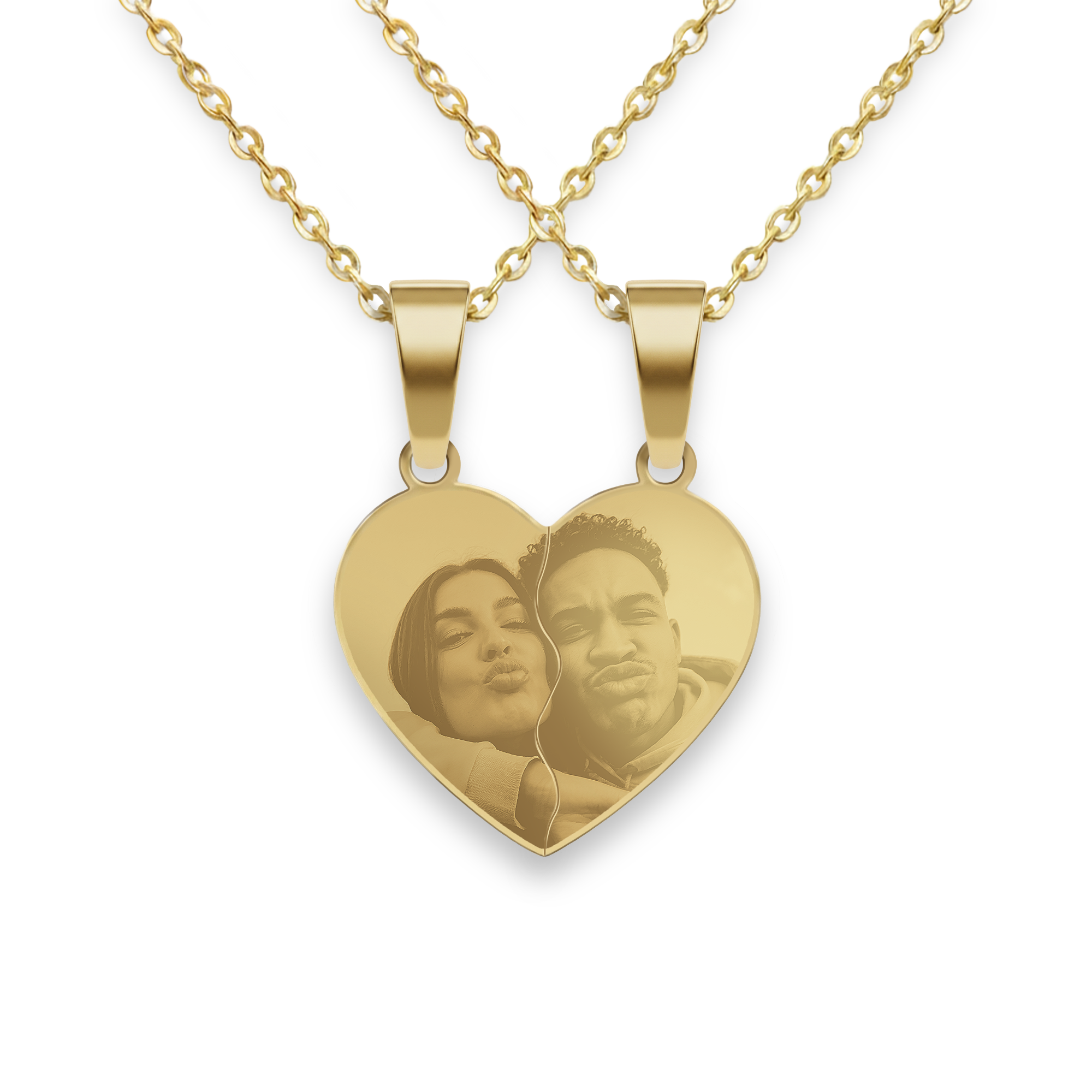 Engraved Broken Heart Necklace