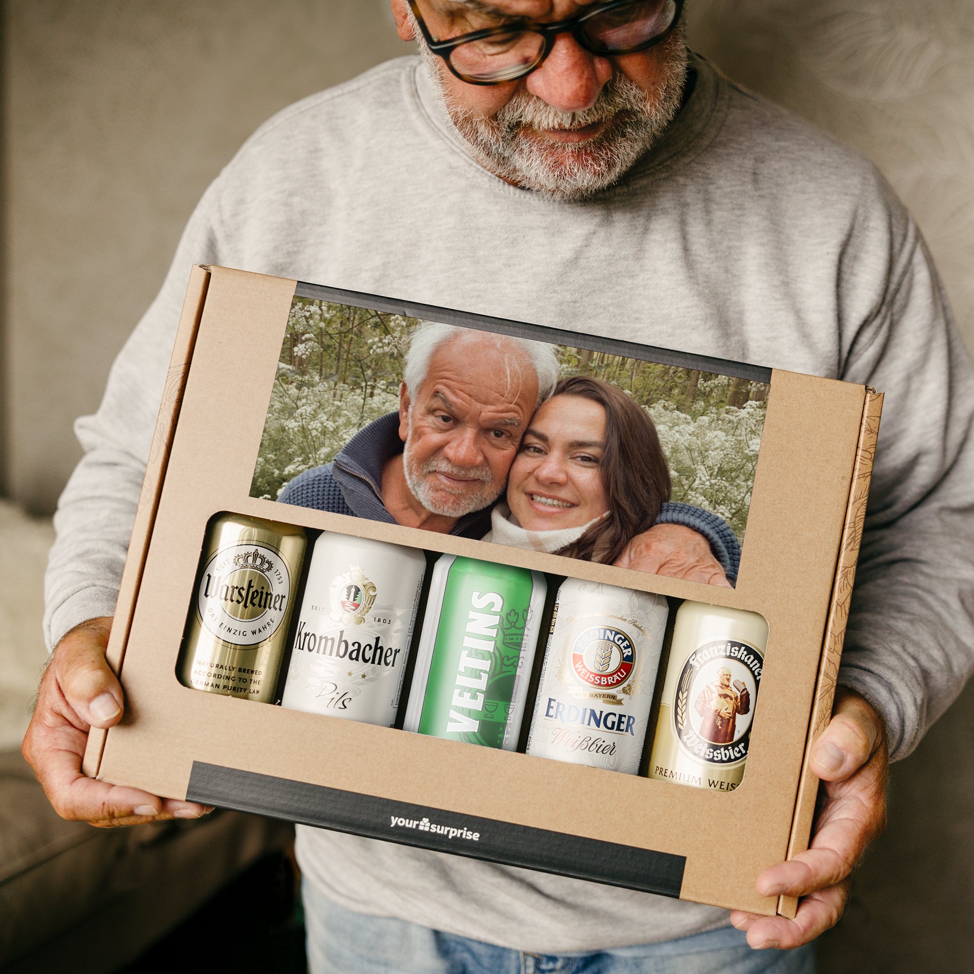 Personalised Father's Day German beer can set