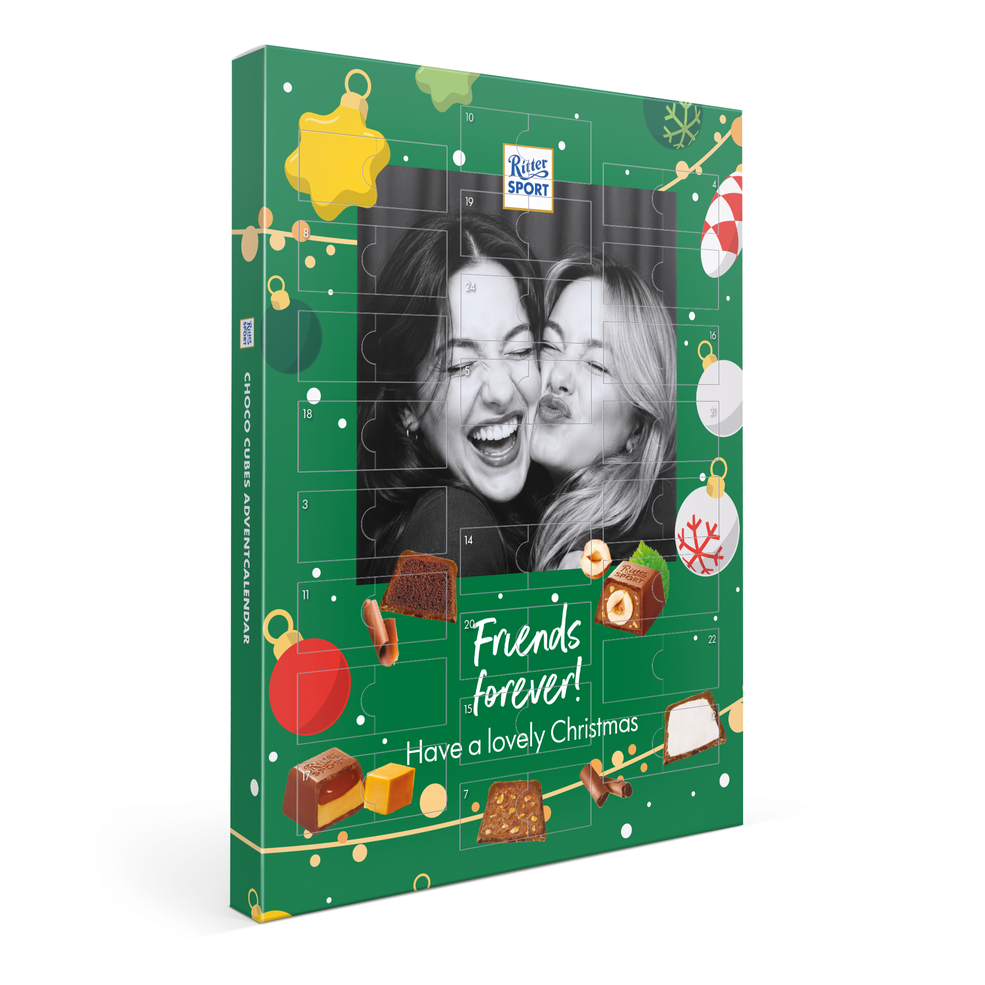 Personalised Ritter Sport Advent Calendar - Brand Design printed with a custom photo and text