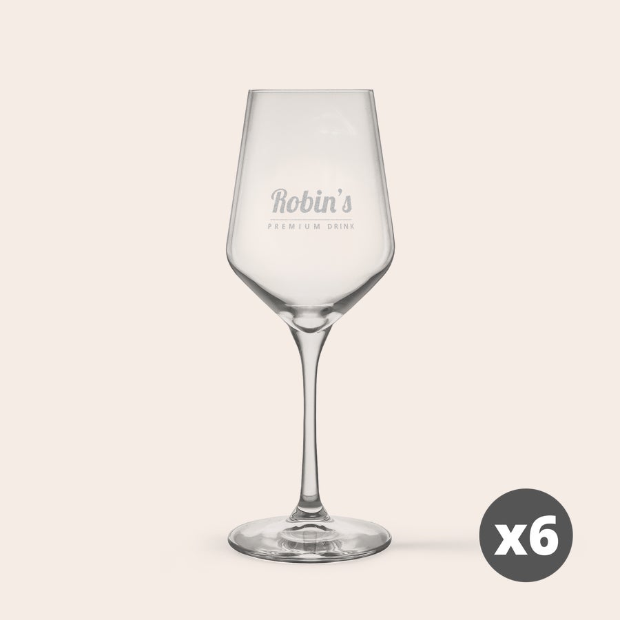 Copa de vino blanco grabada Copa de vino blanco grabada
