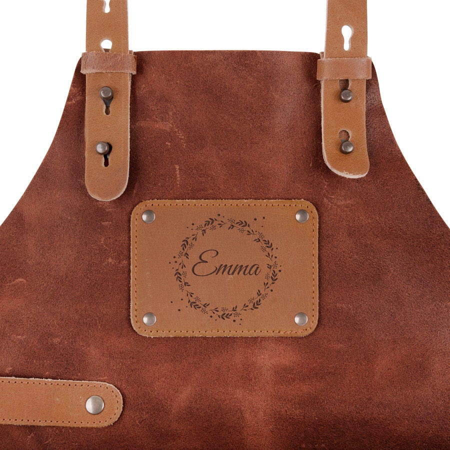 Personalised children's apron - leather