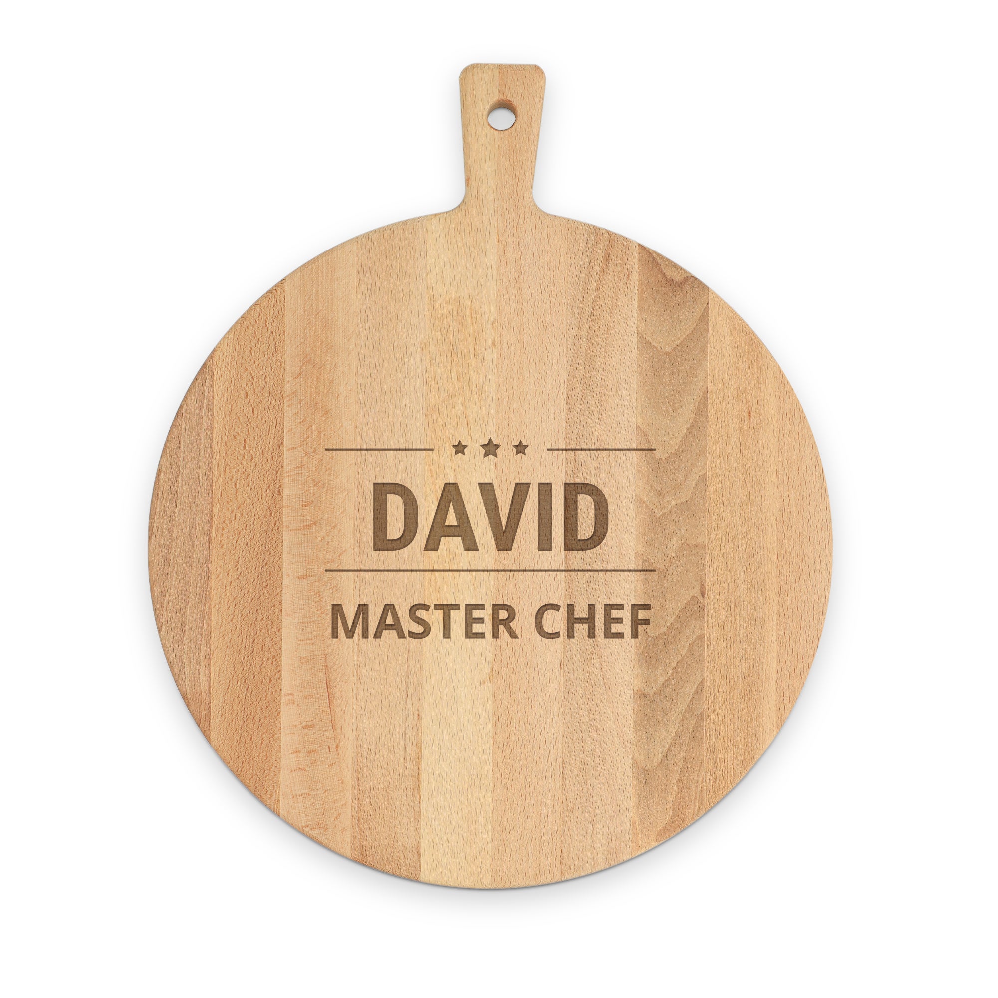 Personalised serving platter - Beech - Round - L - Engraved