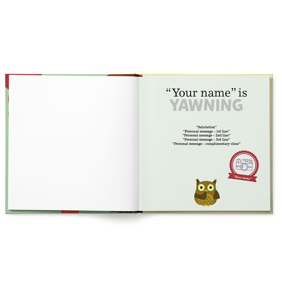 Personalised children's book - Everyone is Yawning - XXL flip-up book - Hardcover