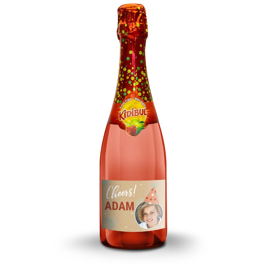 Șampanie personalizată pentru copii fără alcool - Kidibul - 750 ml