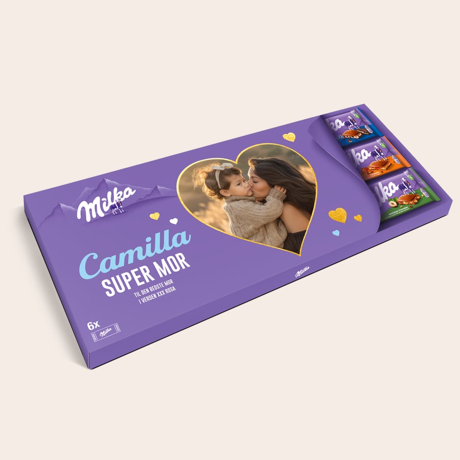 Personlig Mega Milka med navn og billede Personlig Mega Milka med navn og billede
