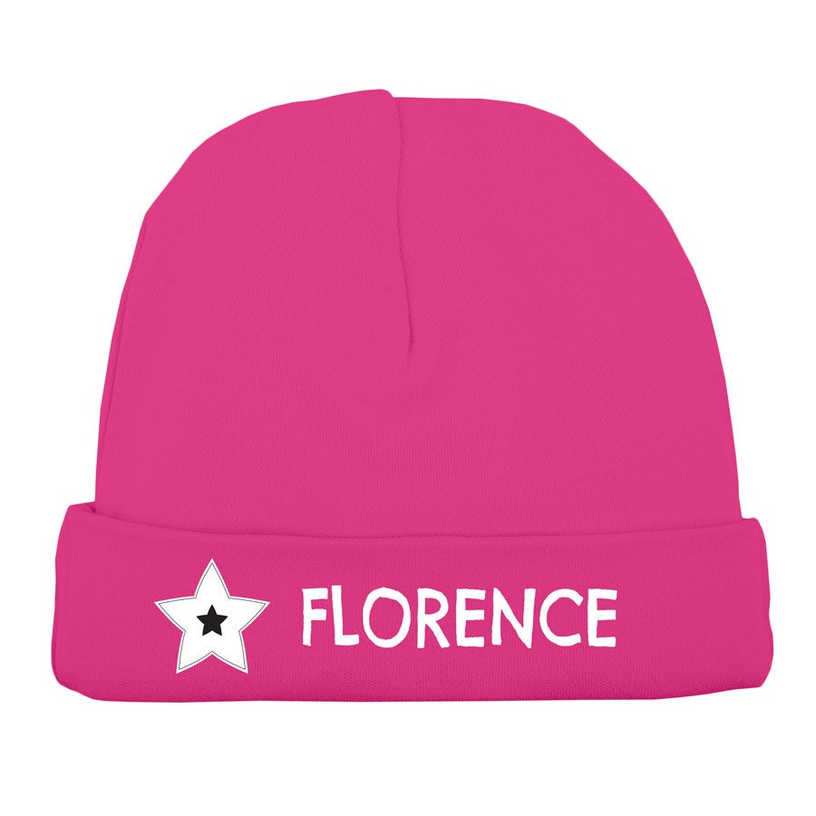 Personalised Baby Beanie - Fuchsia