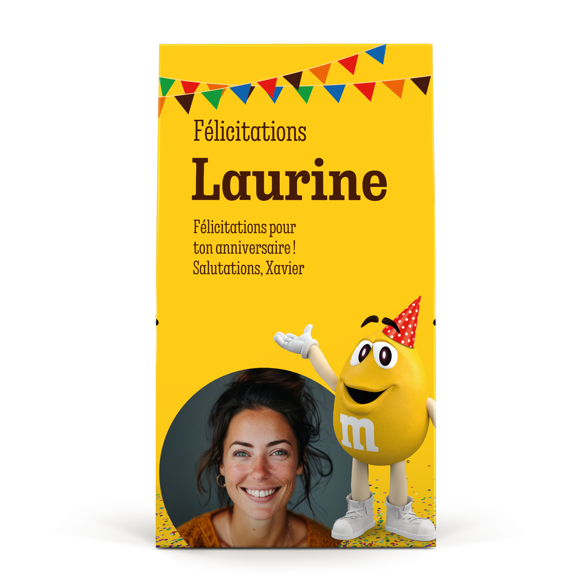 Boîte cadeau personnalisée XL M&M's - 6 sachets (714 grammes)