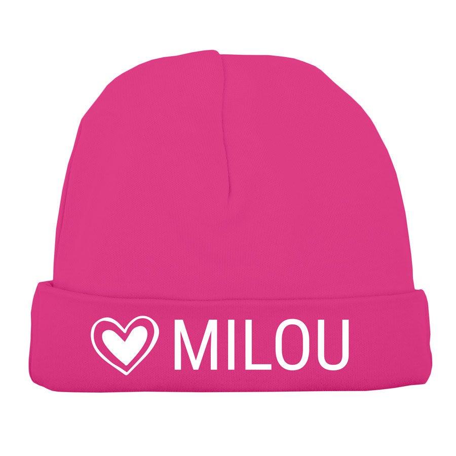 Babymuts bedrukken - Fuchsia Babymuts bedrukken - Fuchsia
