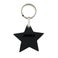 Leren sleutelhanger - Ster - Zwart