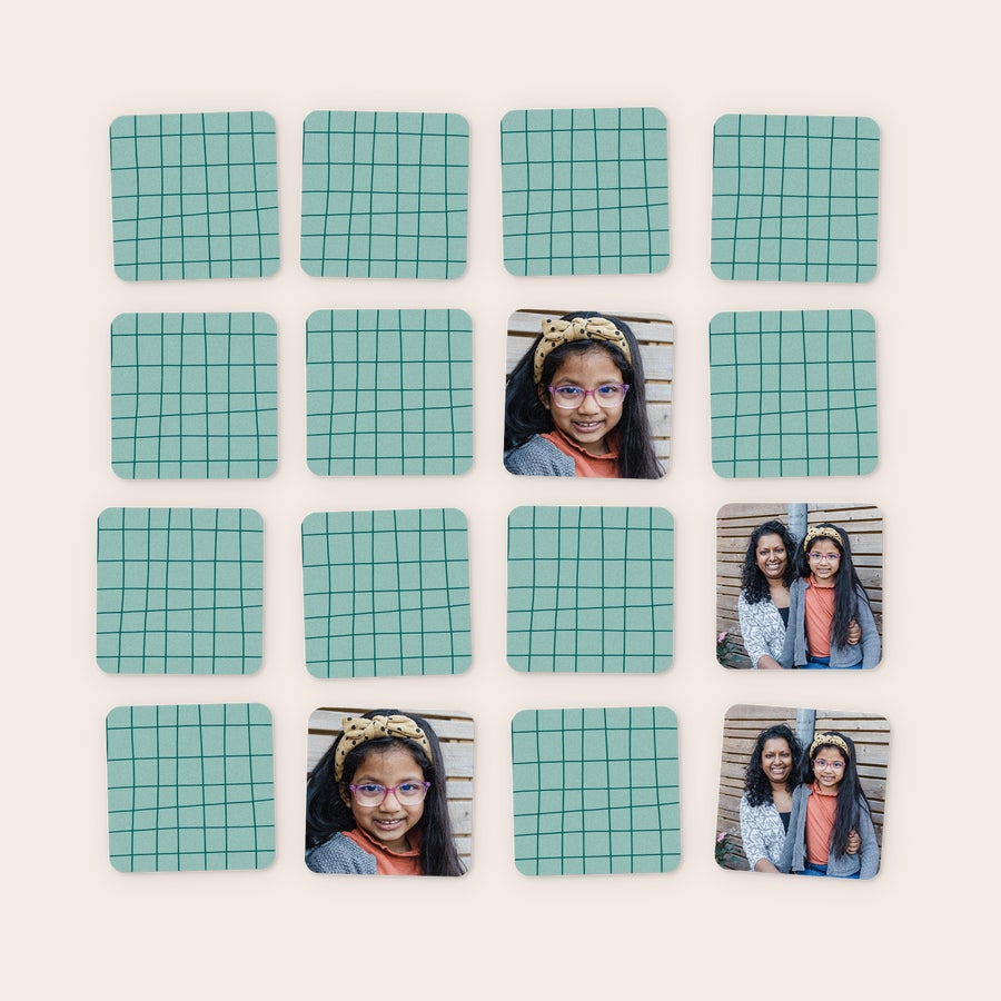 Gioco di memoria con foto - 15x2 Gioco di memoria personalizzato con foto stampate di madre e figlia.