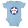 Personalised baby romper - short sleeves - Blue - 62/68
