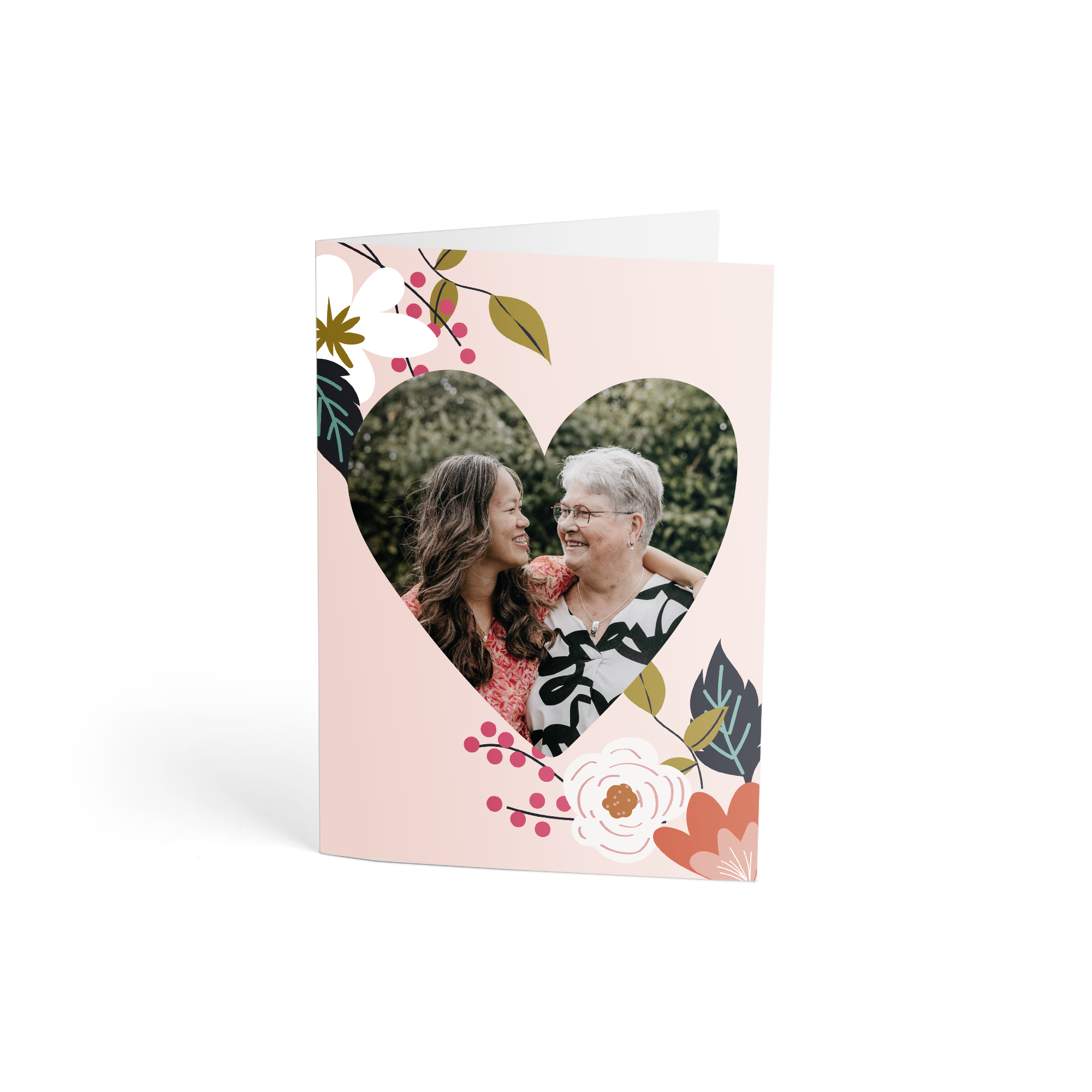 Buchet de flori uscate cu felicitare