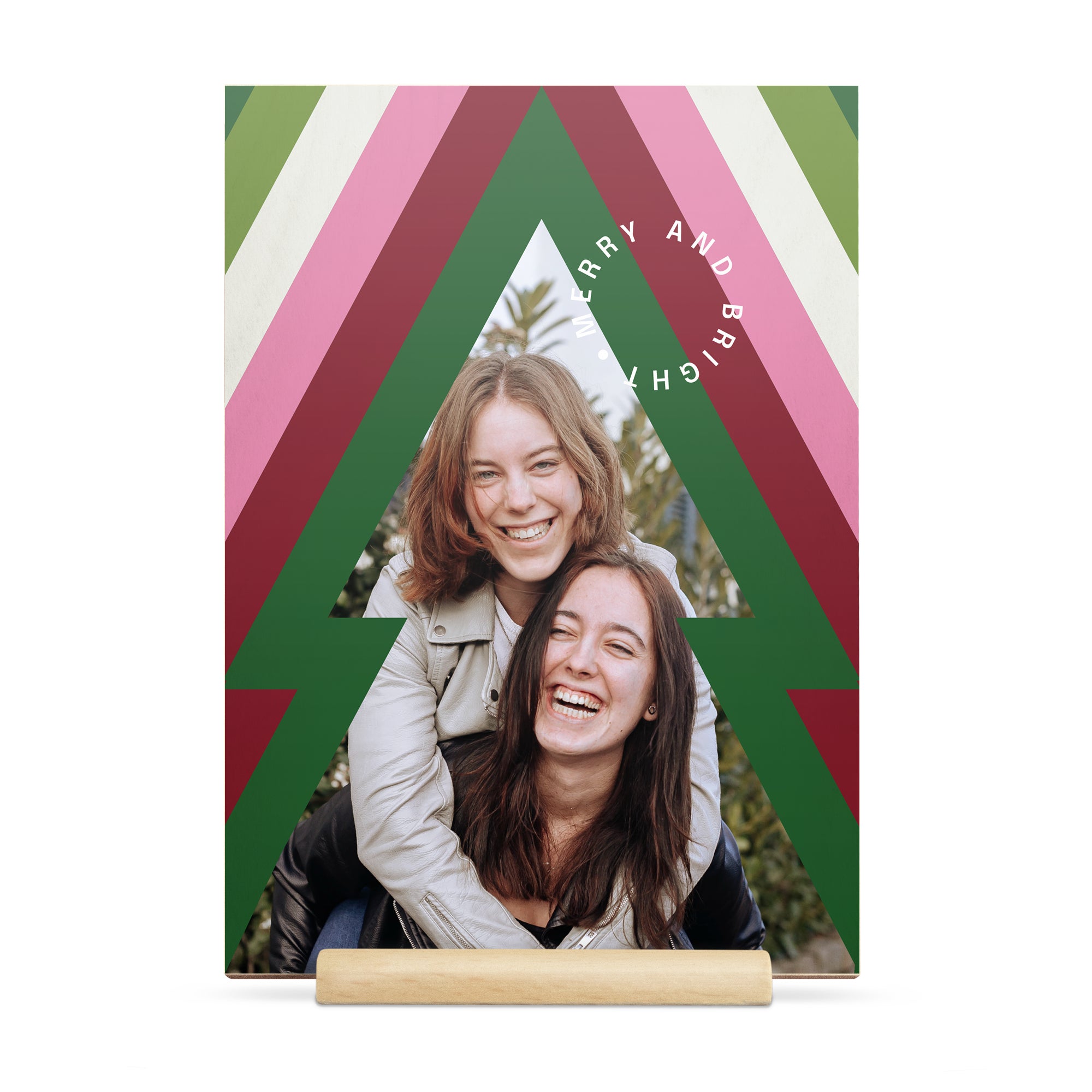 Personalised greeting card - Wood - Christmas - Portrait