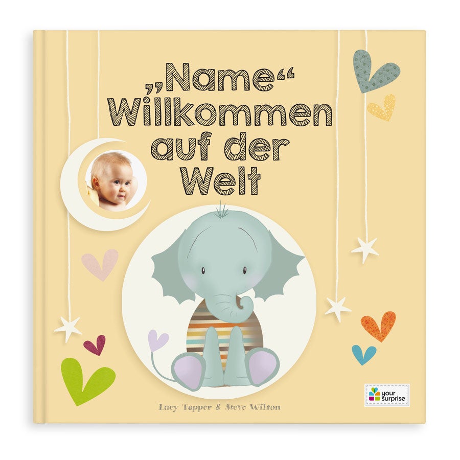 Babybuch mit Namen - Willkommen auf der Welt