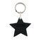 Leren sleutelhanger - Ster - Zwart
