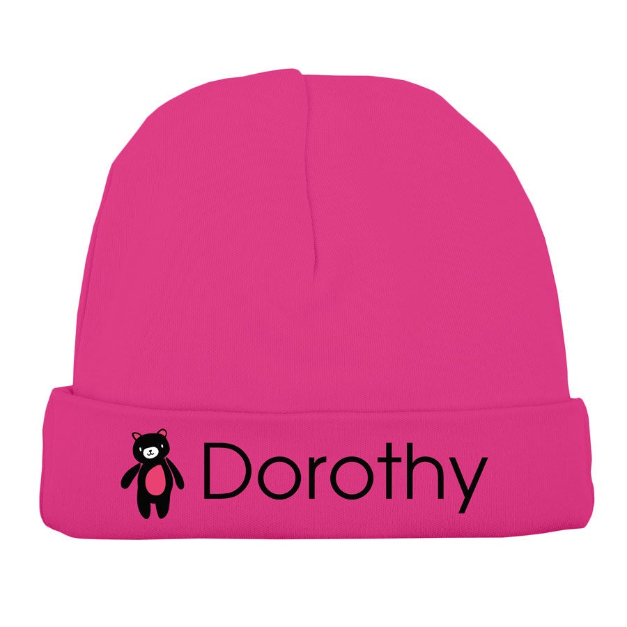 Personalised Baby Beanie - Fuchsia
