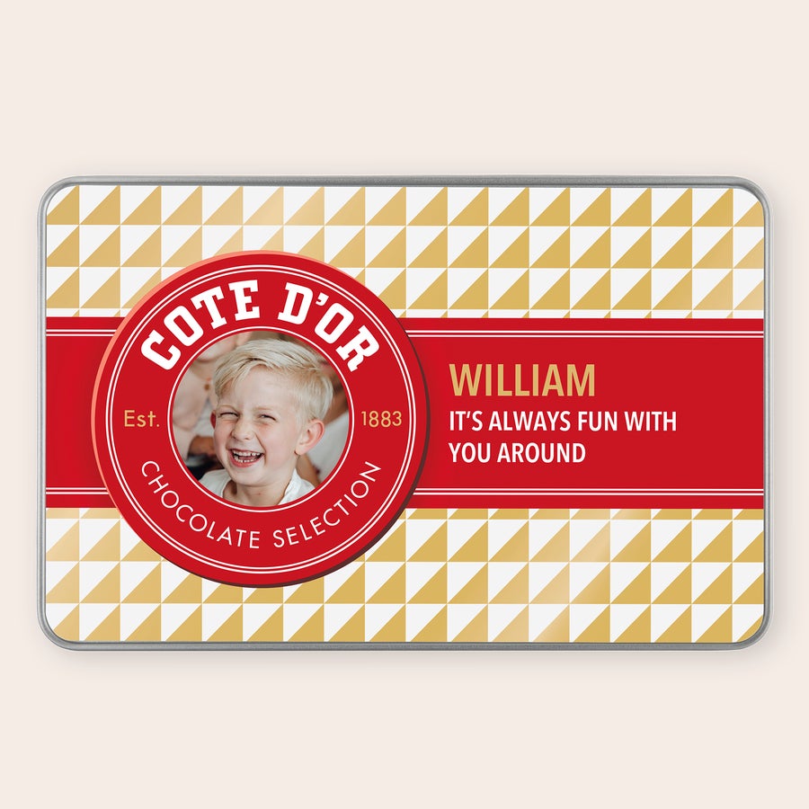 Lata de presente personalizada - Côte d'Or Lata de presente personalizada - Côte d'Or