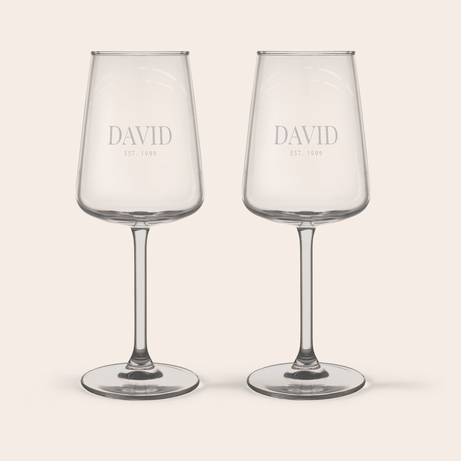 Witte wijnglas graveren Witte wijnglas graveren